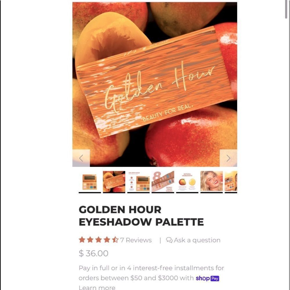 NEW BEAUTY FOR REAL Eyeshadow Palette Golden Hour Mango Butter - Picture 5 of 10